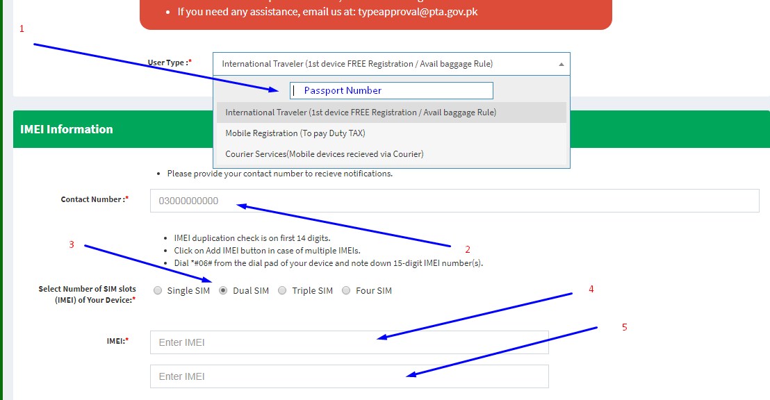 PTA IMEI Registration Online