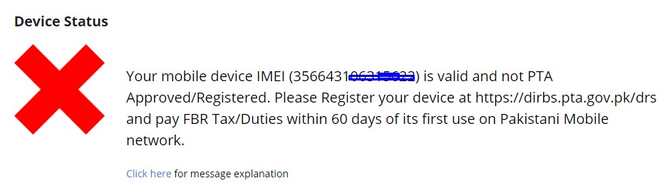 PTA IMEI Registration Online