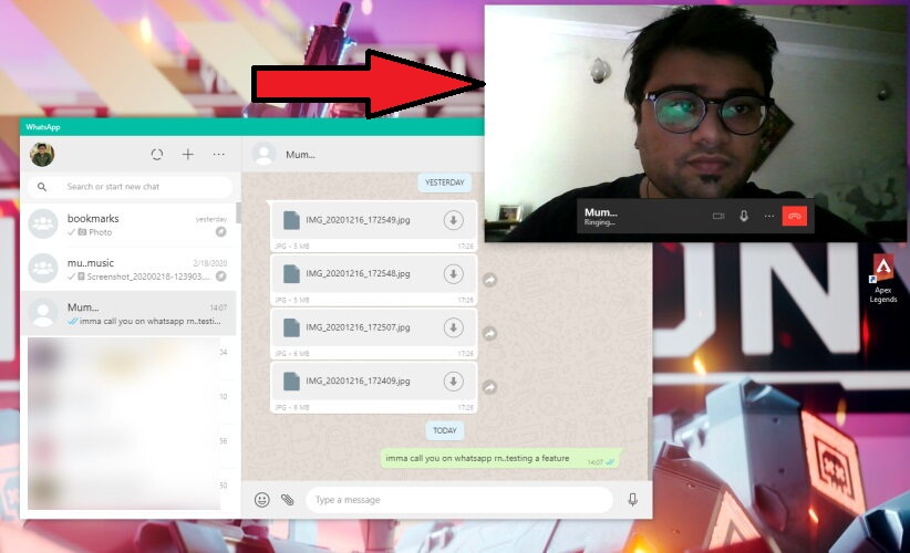 WhatsApp Web Desktop Video Call