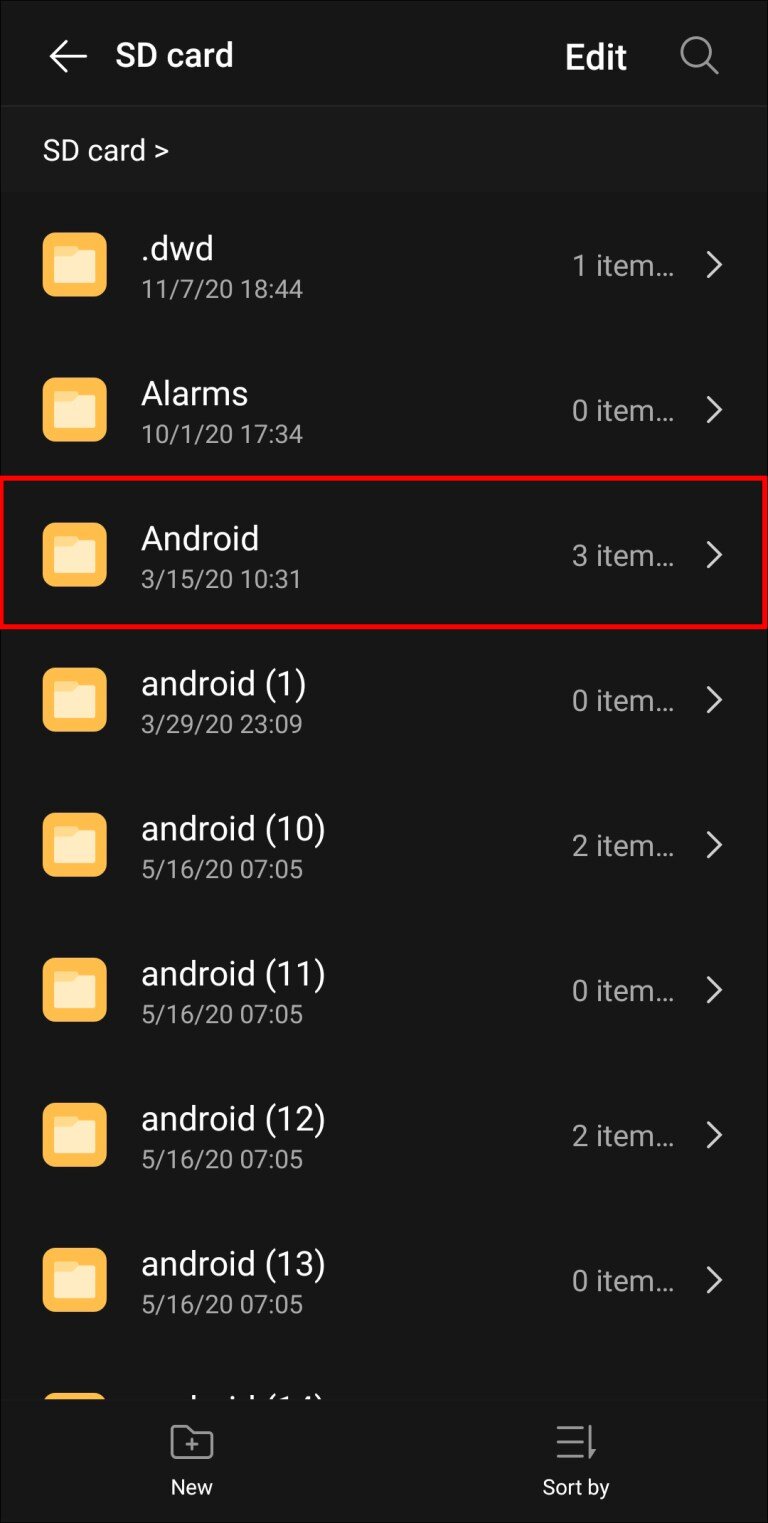 Select Android Folder